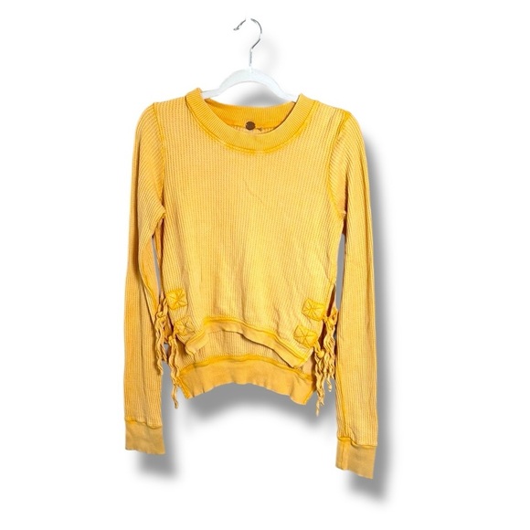 Free People One Cropped Interlaken Top Yellow Size Small - Picture 1 of 7